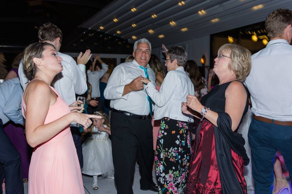 Guests dancing