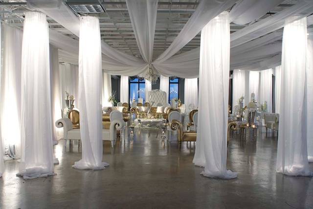 Drape & lighting at City Place in Dallas.  Randy Ro doing room transformations.