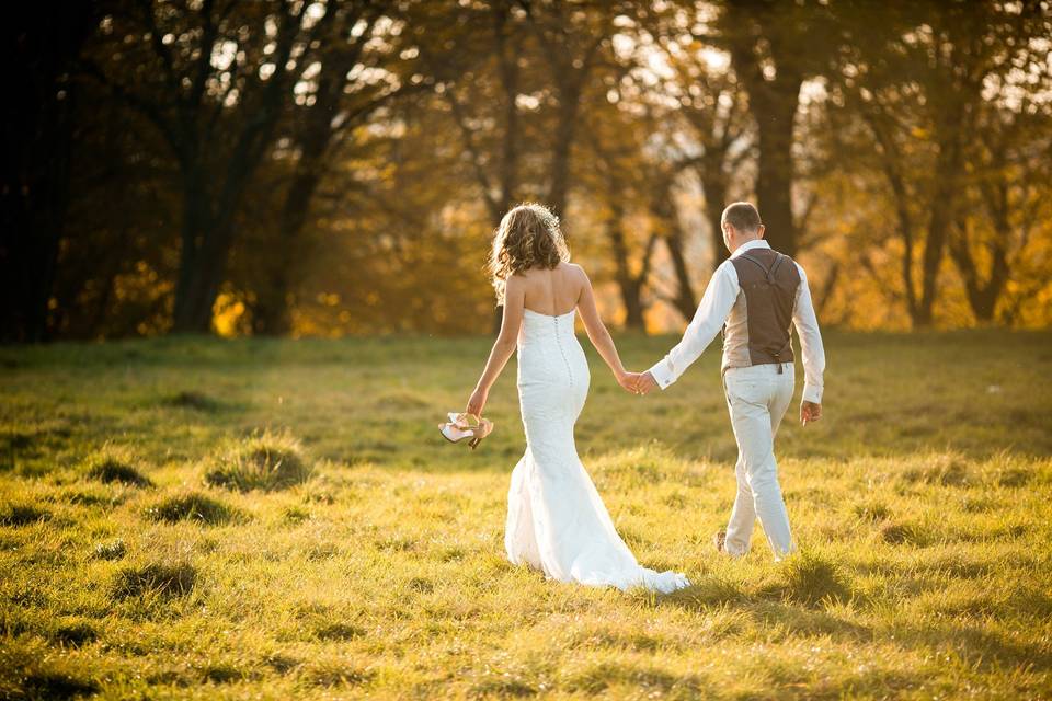 Couple walking on Stargazer Meadow