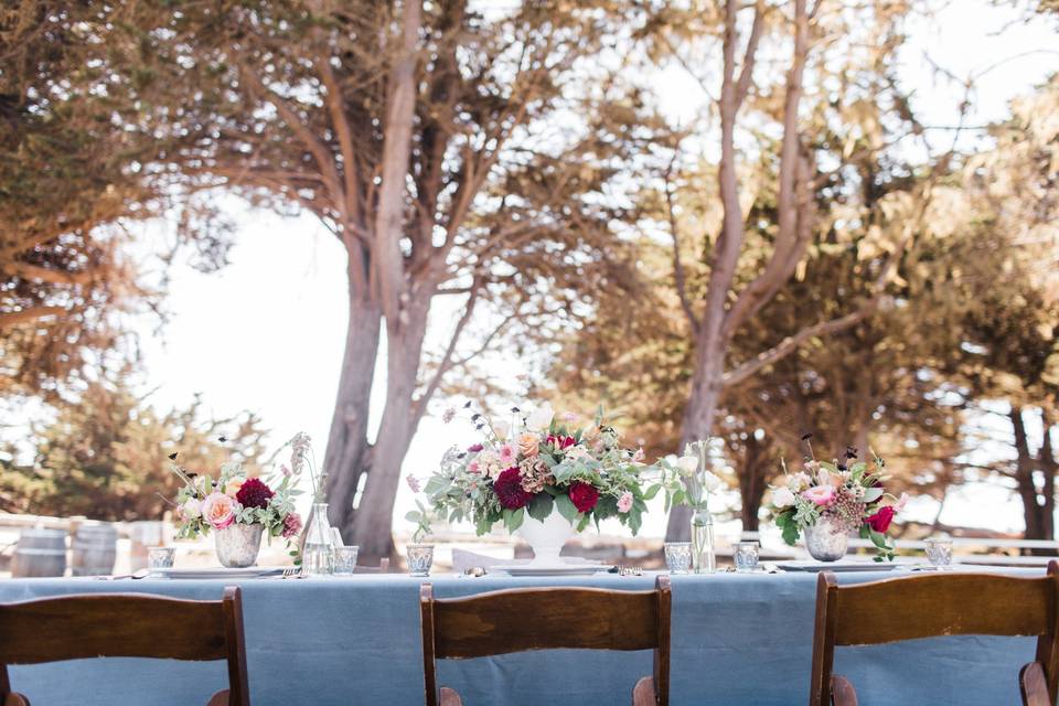 Romantic table set-up