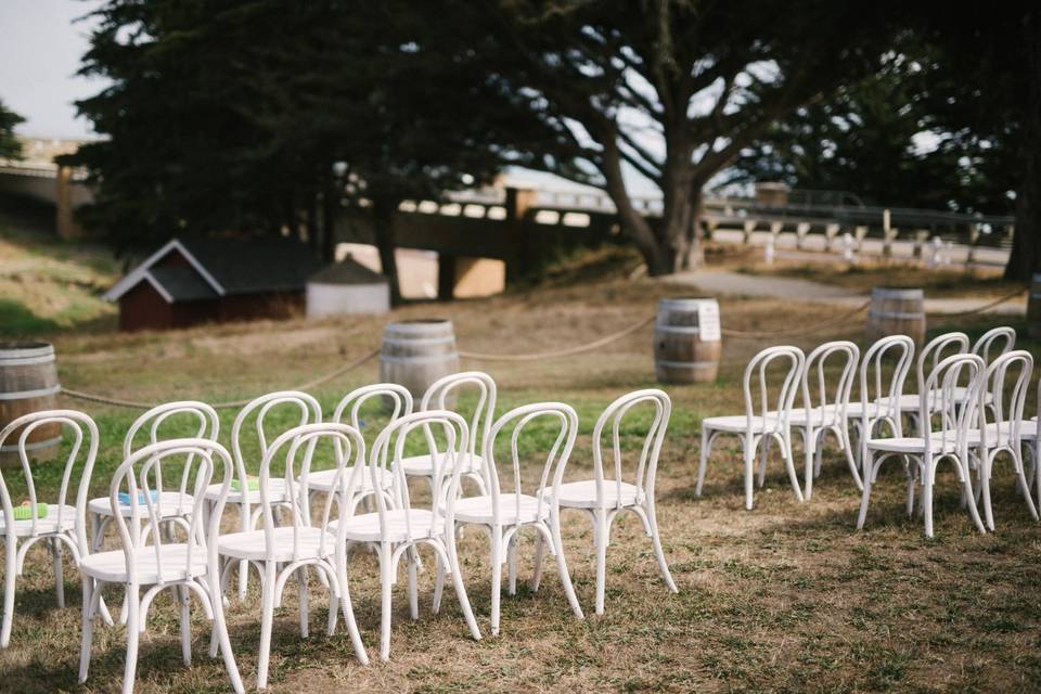 A simple ceremony set-up