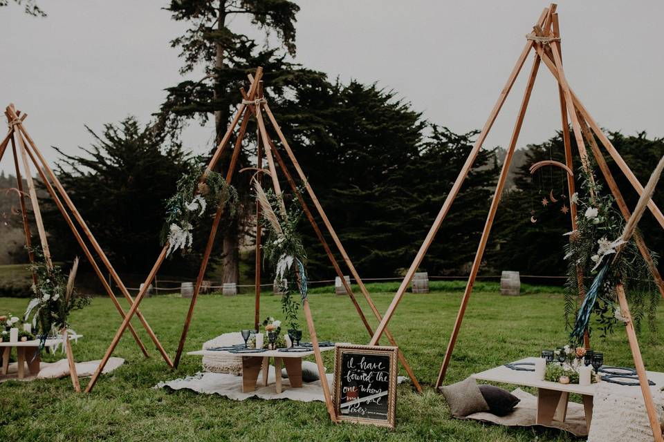 A teepee wedding celebration