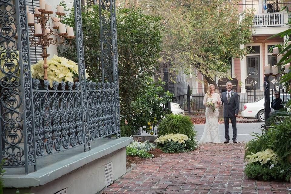 Bride and her escort