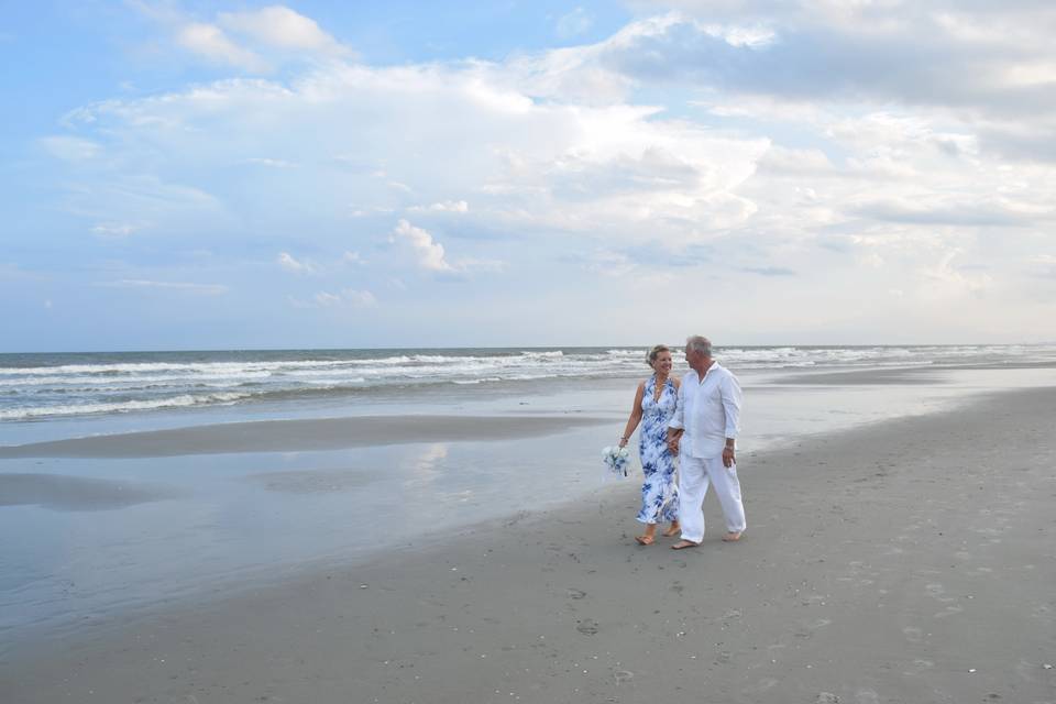 Walking along the shore