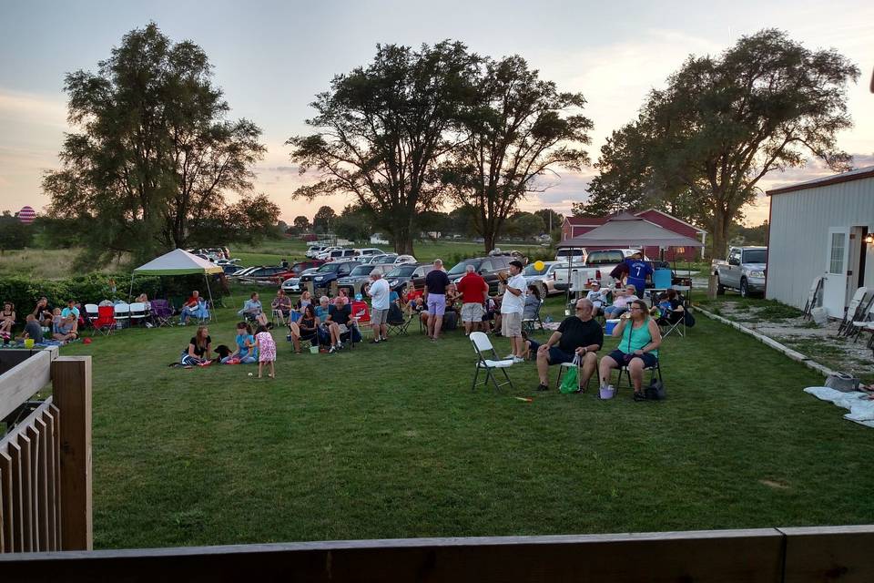 Outdoor wedding reception