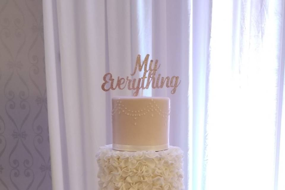 Traditional white wedding cake