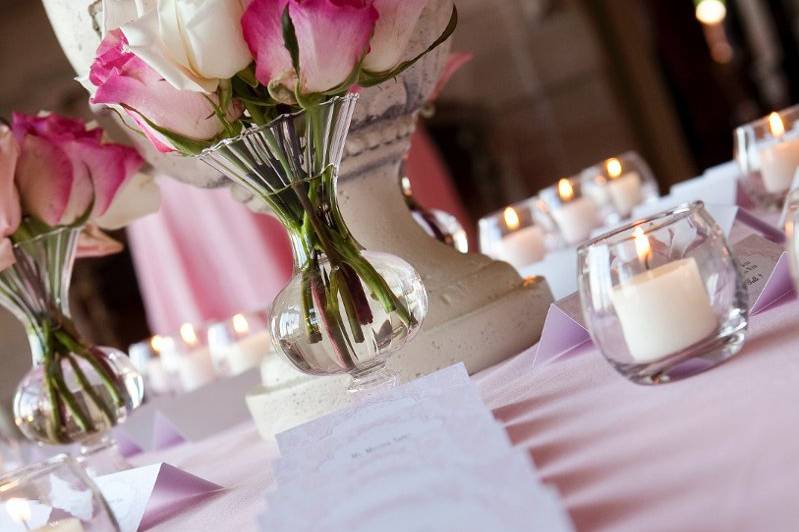 Pink table cloth