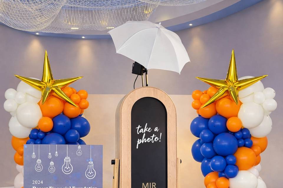 Sleek mirror-style booth