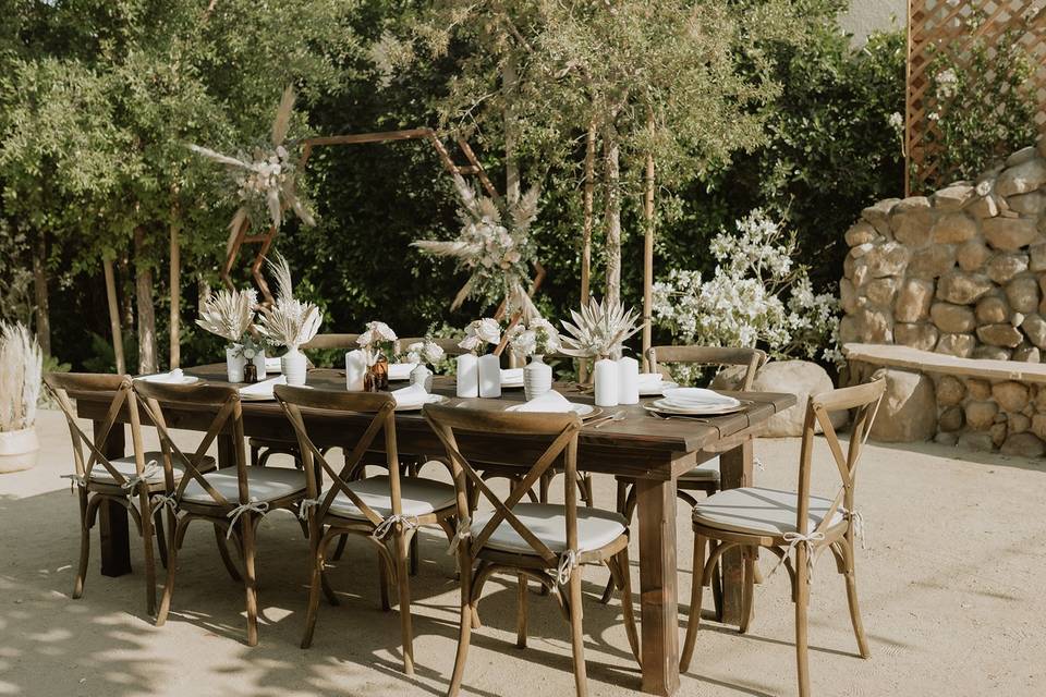 Boho wedding reception