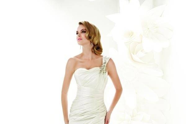 90011
Gown features beading detail.