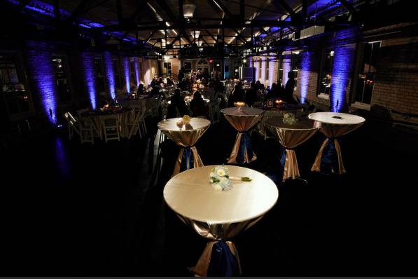 Table setup with centerpiece