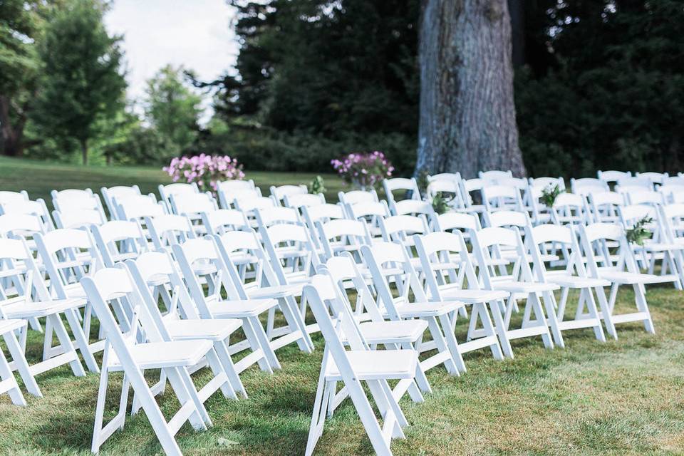 Outdoor wedding setup