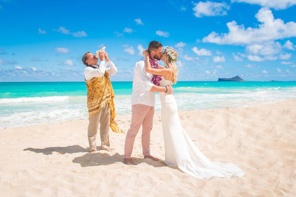 A beach wedding