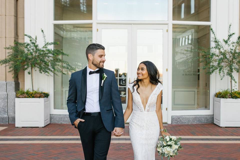 Bride and groom in Boston