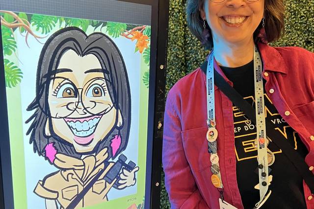 A guest at a trade show