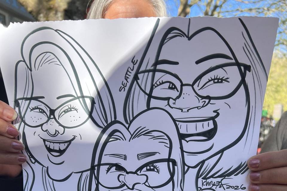 Sisters on vacation drawing