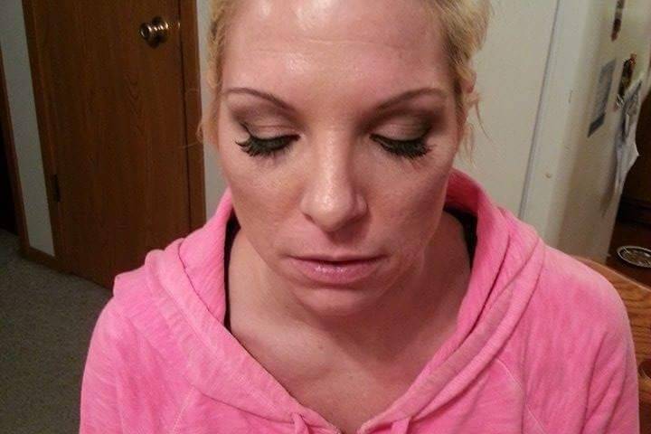 Bridal Airbrush Makeup application. Full eyeshadow view.