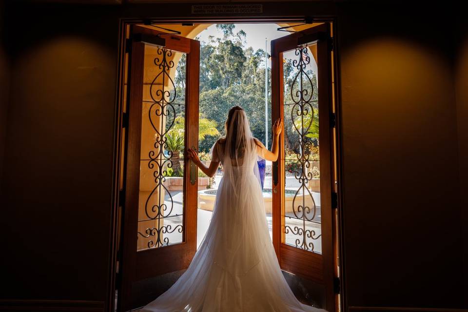 Bride in doorway