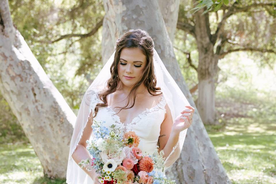 Bride with bouquet