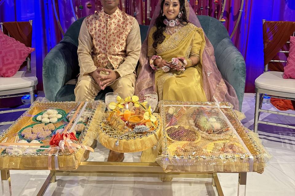 Couple during their Holud
