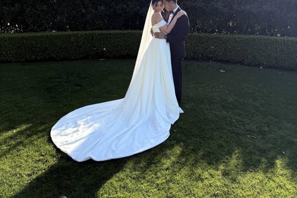 Couple on lawn