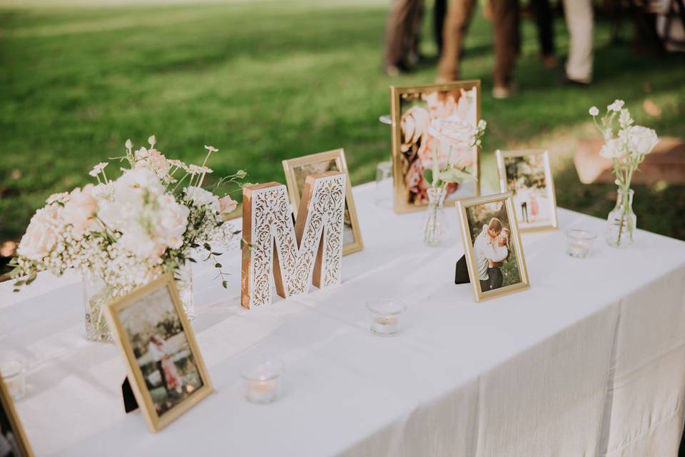 Decor Table with Couples Photo