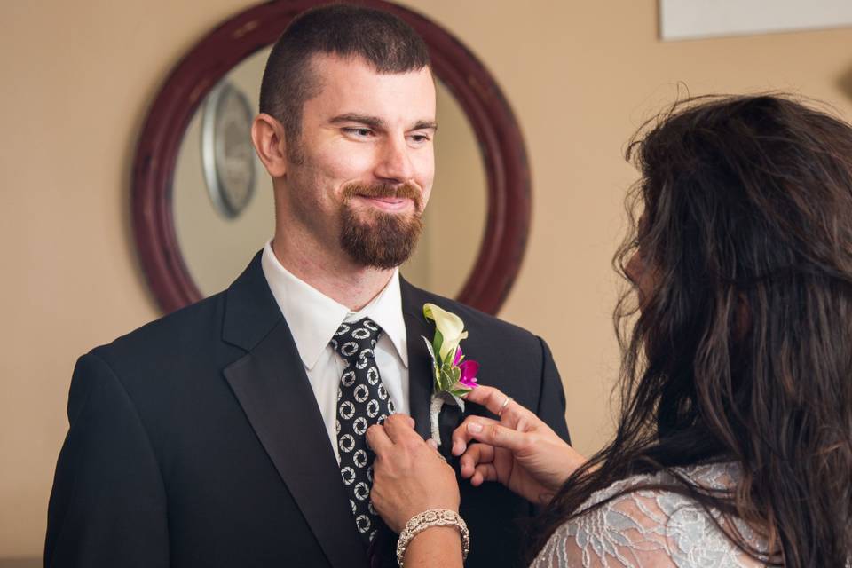 Groom Getting Ready