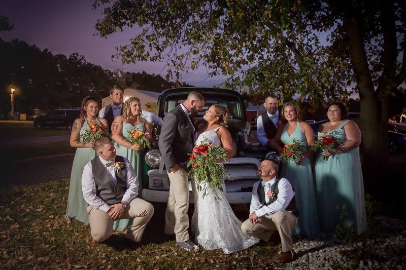 Bridal Party at Dusk