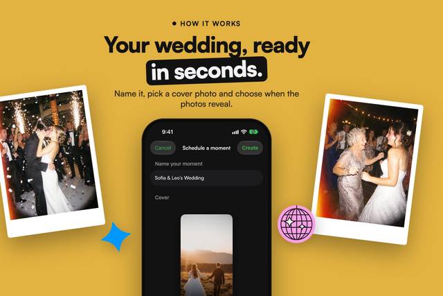 Set up your wedding in seconds