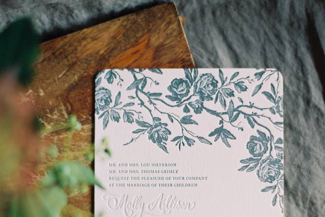 Floral art on invite