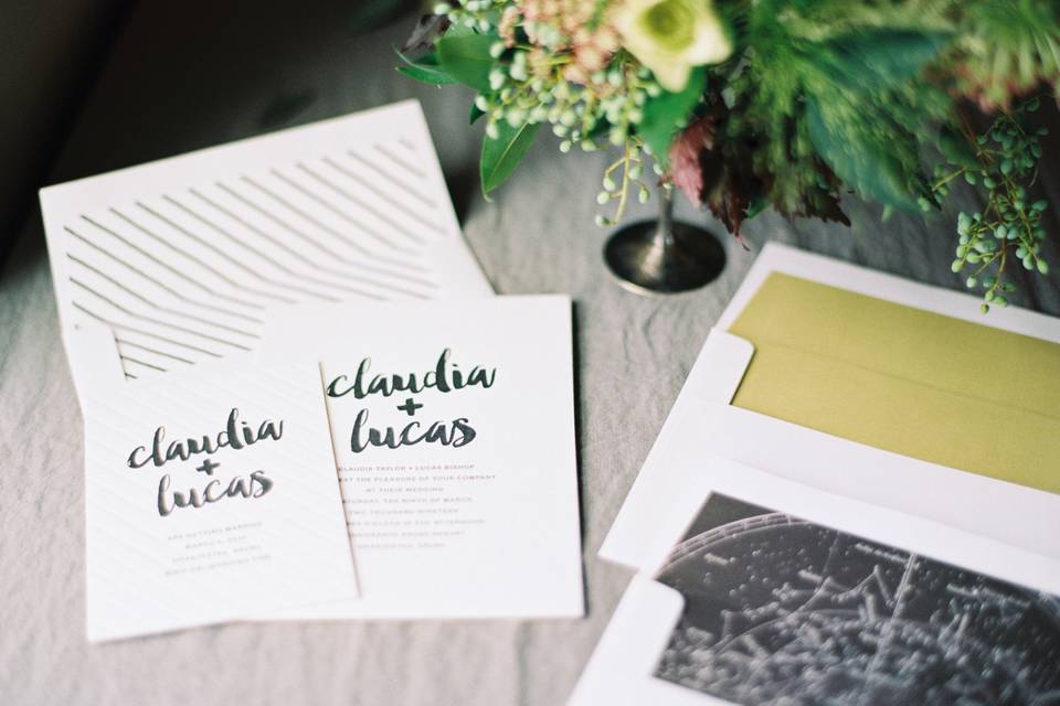 Hand written font on invites