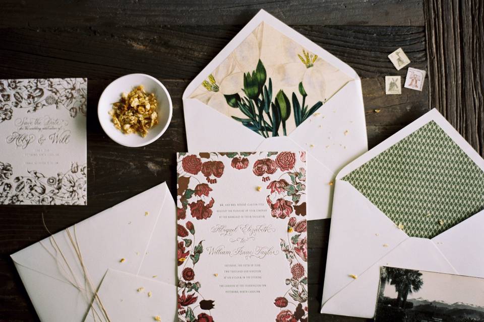 Floral wedding invite