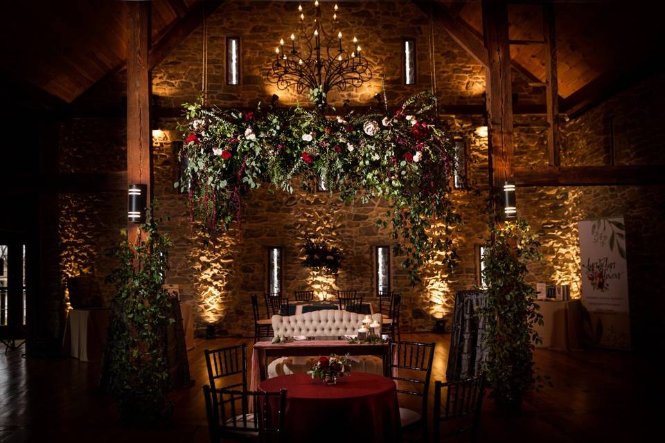 Barn wood Floral with Light