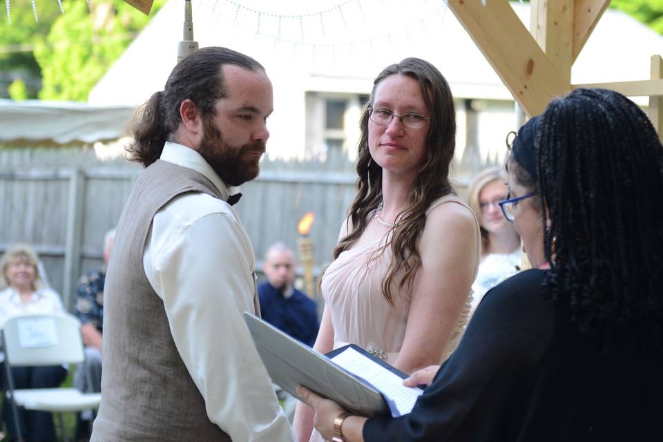 Such a unique backyard wedding