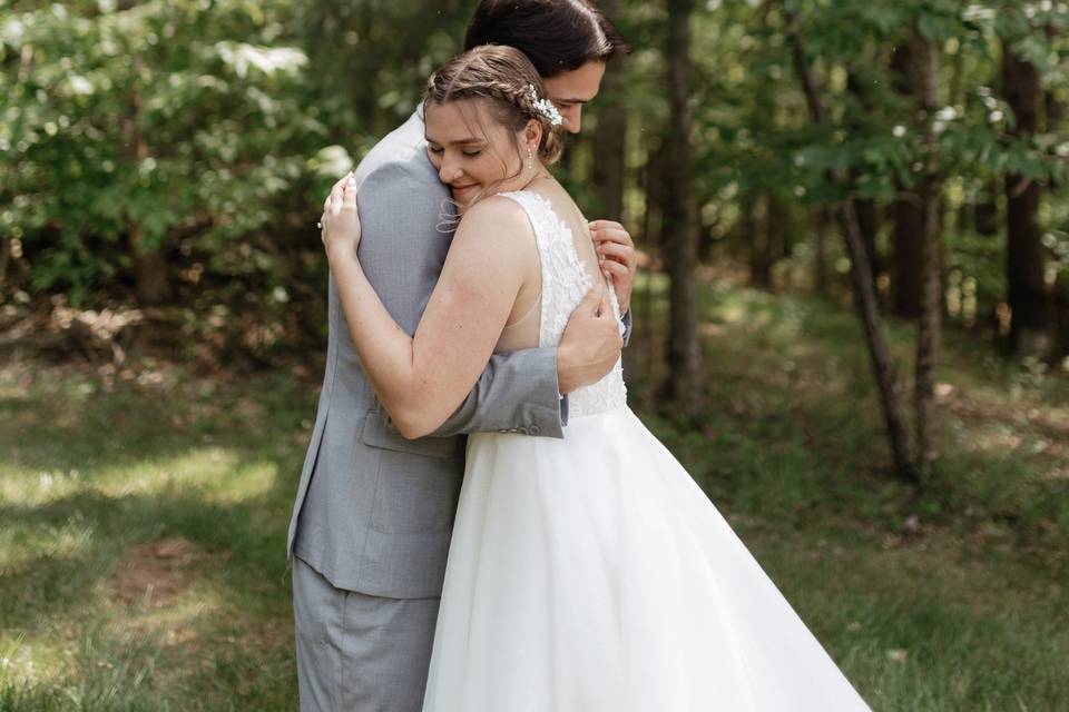 That first look embrace