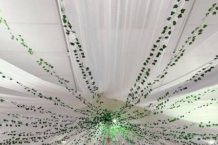 Ceiling Draping Greenery