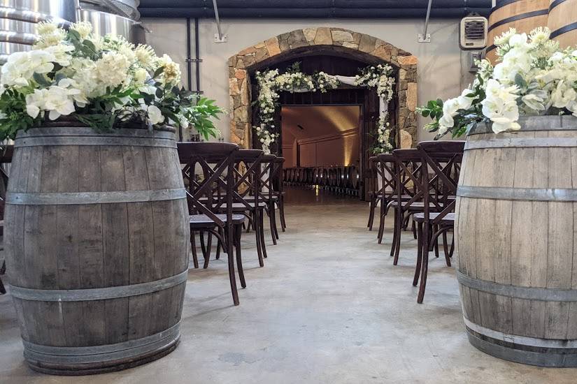 Wine Barrel Wedding Ceremony