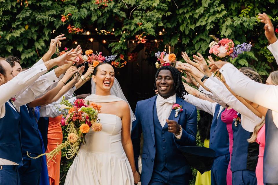 Bridal Party Celebrating