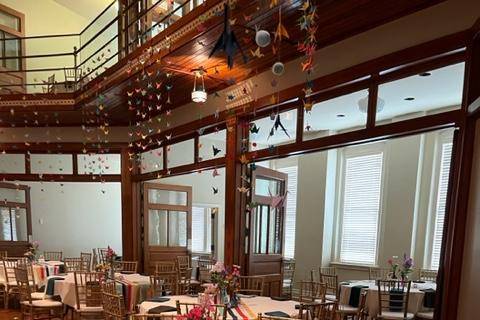 Tables set up for reception