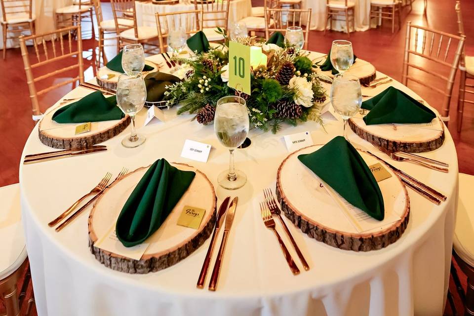 Winter wedding reception