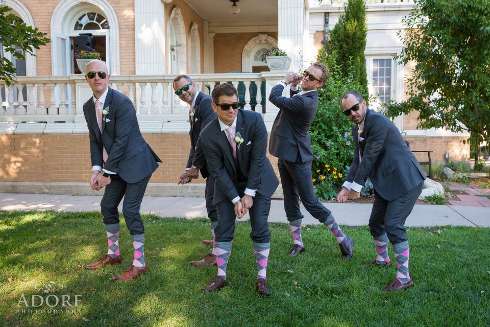 The groom with his groomsmen