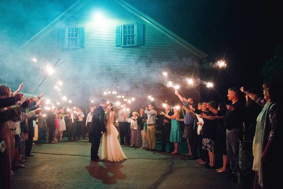 Couple with their guests