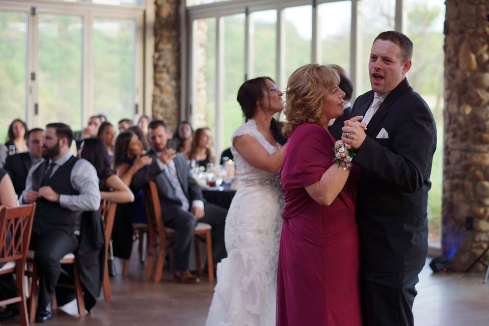 Bridal couple parent dance