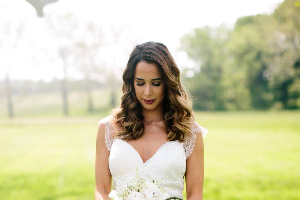 Bride holding her bouquet