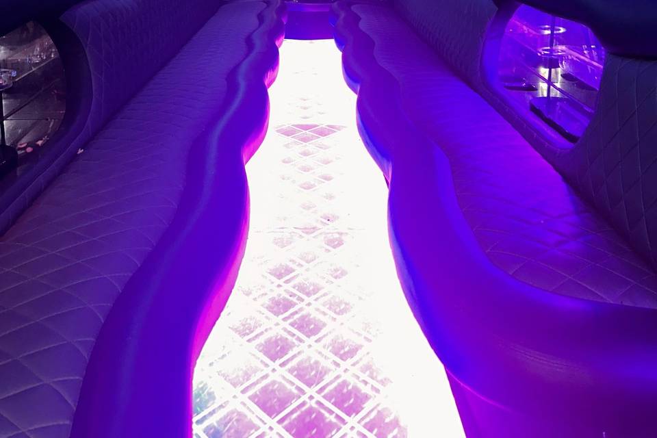 Interior of Escalade limo