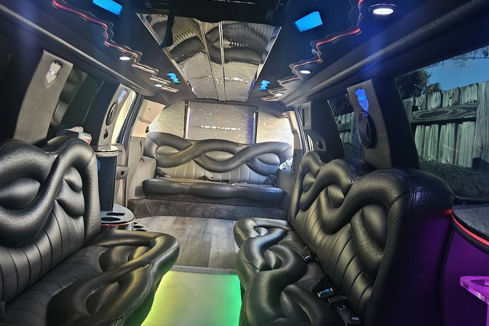 Escalade stretch limo exterior