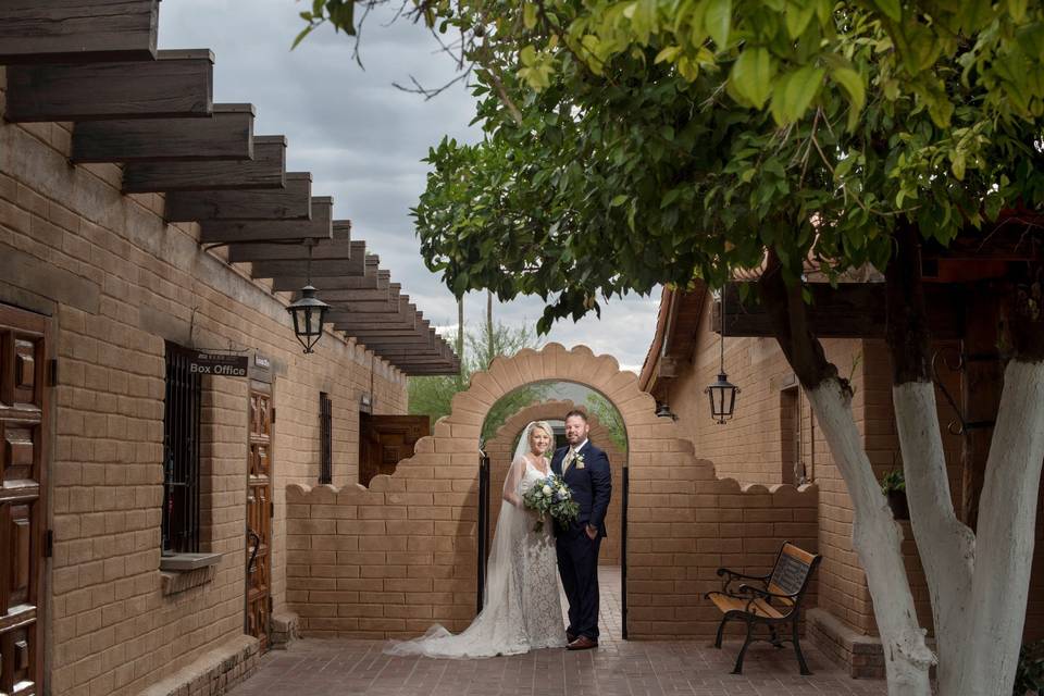 Couple in arch