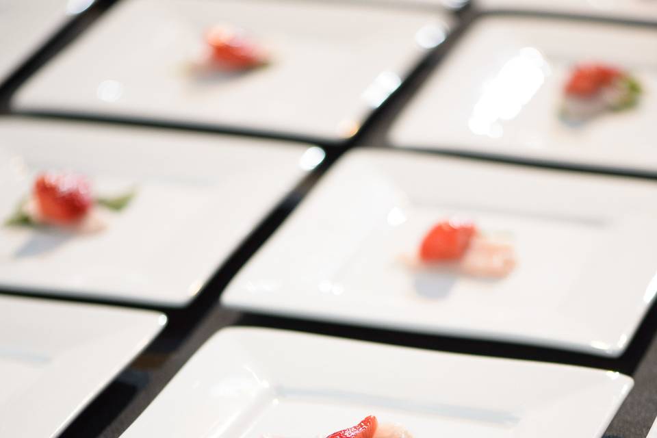 Amuse bouche course for an elegant plated dinner