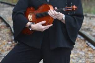 Musician holding violin