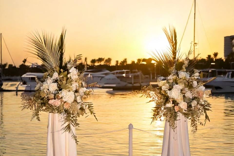 Sunset marina ceremony